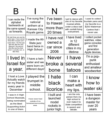 interviewstream bingo Card
