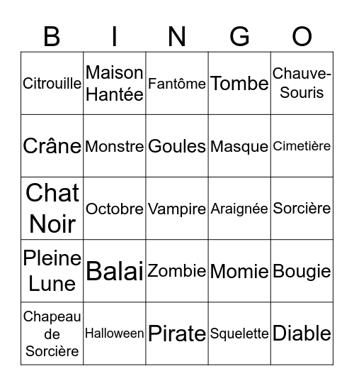 L'Halloween! Bingo Card