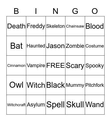 HALLOWEEN Bingo Card