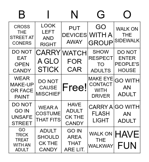 HOLLOWEEN Bingo Card
