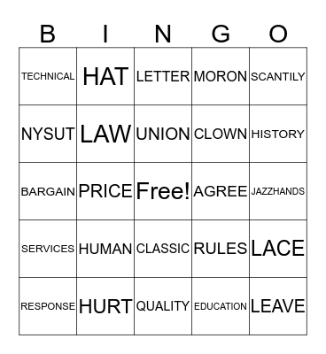 NEGOTIATIONS Bingo Card