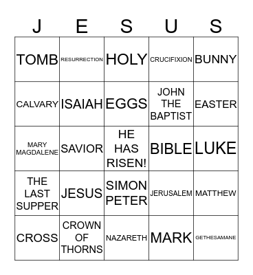 EASTER BINGO Card