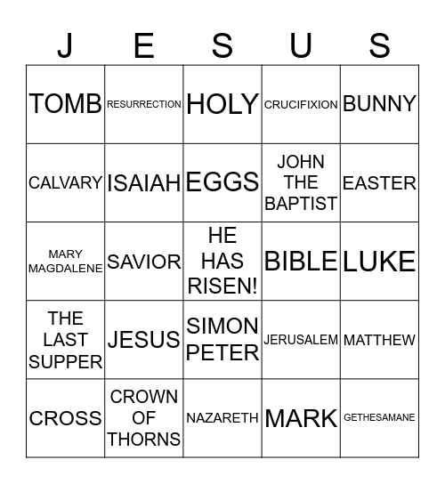 EASTER BINGO Card