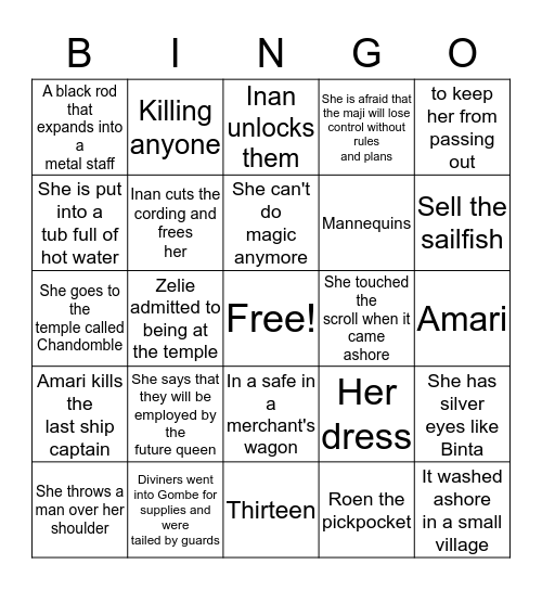 Children of Blood and Bone by Tomi Adeyemi Bingo Card