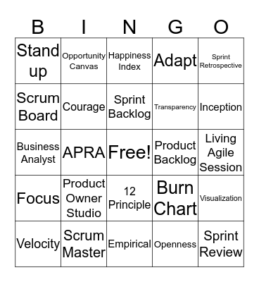 TCS-CBA Agility Day Nov 26 Bingo Card