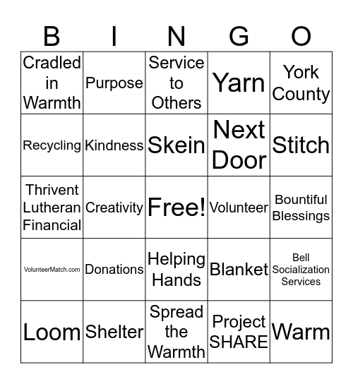 Operation Warm Hearts Bingo! Bingo Card