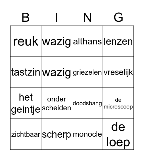 thema 2 week 3 Bingo Card