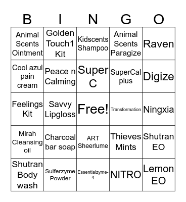 Product BINGO Card