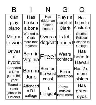 MarCom Bingo Card