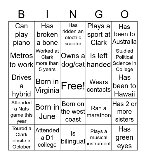 MarCom Bingo Card