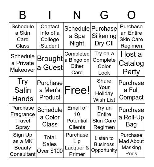 I Want Free Product! Bingo Card