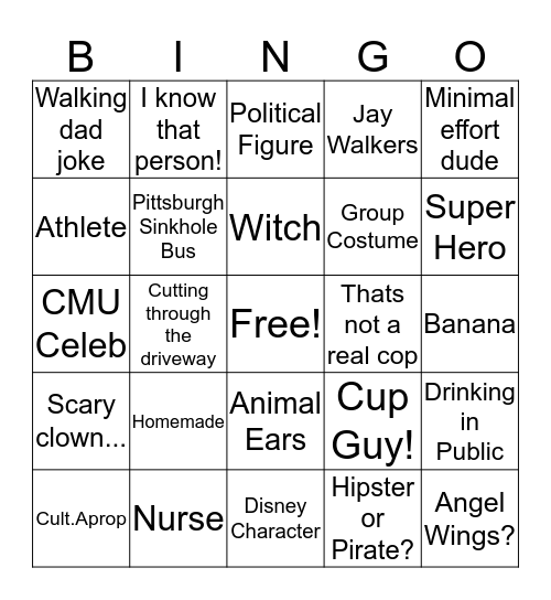 Hall-O-Forbes Bingo Card