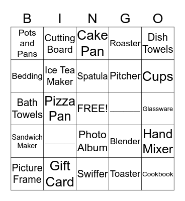 BRIDAL BINGO Card