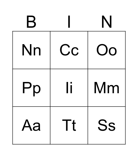 ABC (m, a, s, p, t, i, n, c, o) Bingo Card