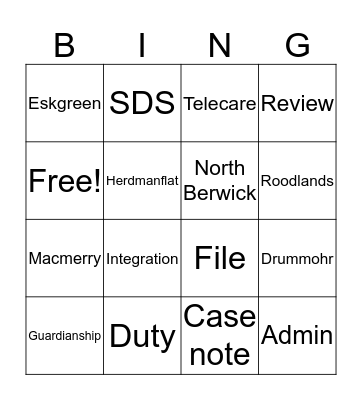 Randall House Bingo Card