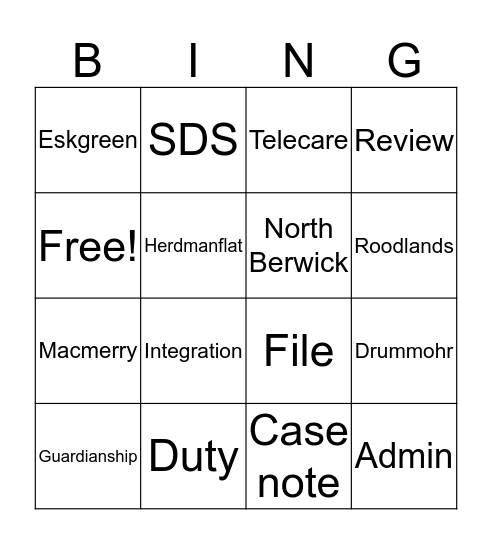 Randall House Bingo Card