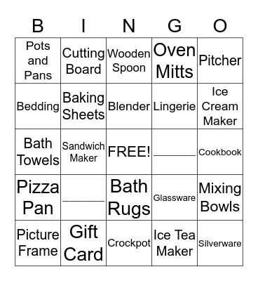 BRIDAL BINGO Card