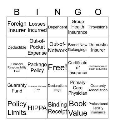 Valinda Burks Agency - Bingo Card