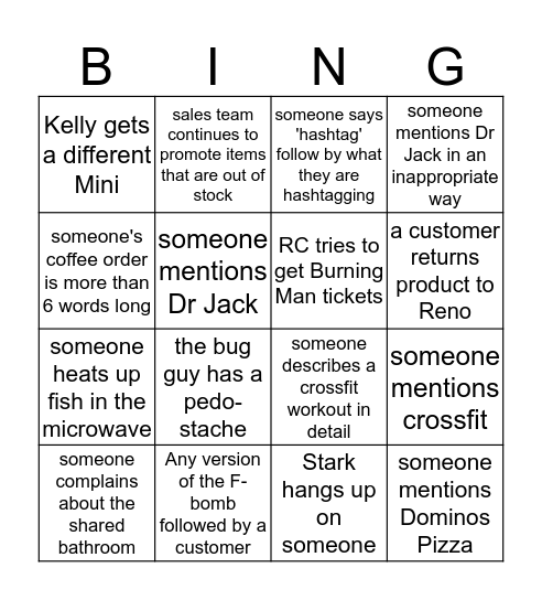 FH Reno Bingo Card