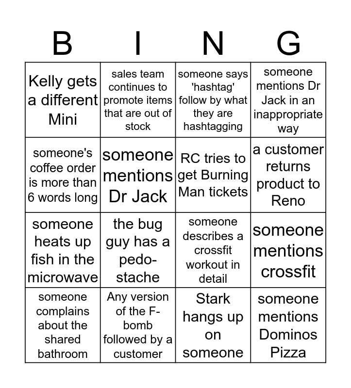 FH Reno Bingo Card