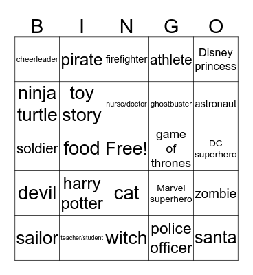 Disney Villain Bingo Card