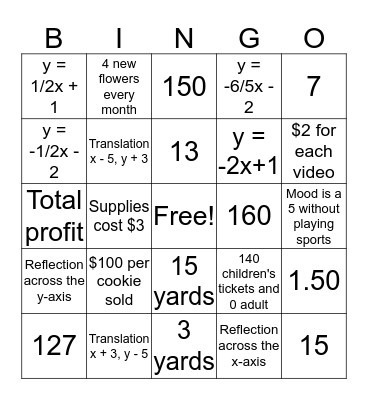 Unit 3 Review Bingo Card