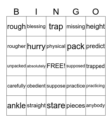 Jon's Bingo Card