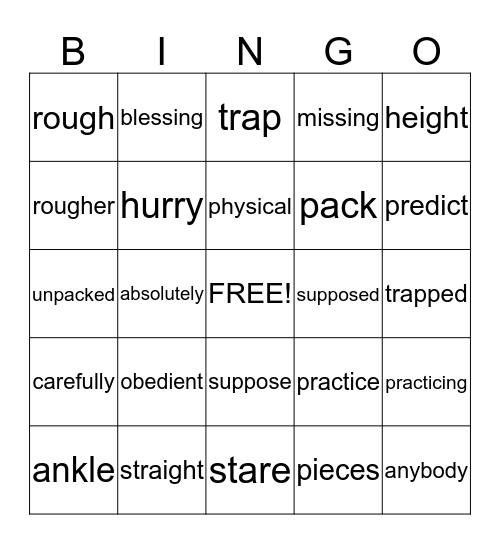 Jon's Bingo Card