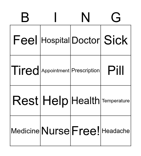 Do I Need A Doctor? Bingo Card