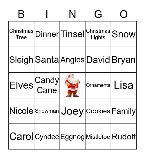 Merry Christmas Bingo Card