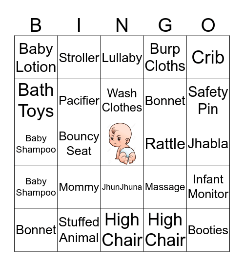 Baby Shower - G&G's Bingo Card