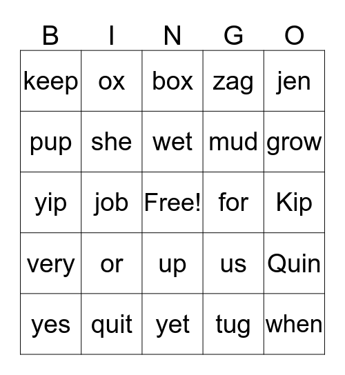 WIN 1/2 Bingo Card