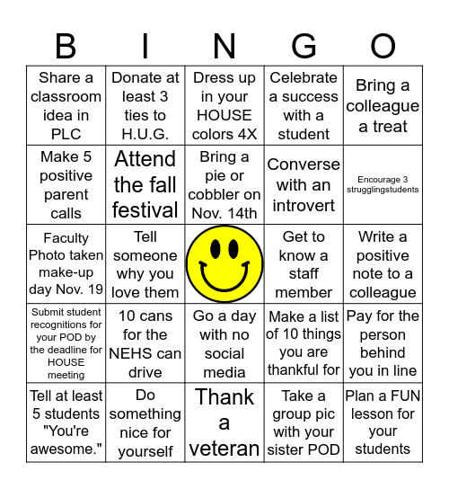 Kindness the Hardin Way BINGO Card