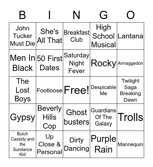 MOVIE TITLES Bingo Card