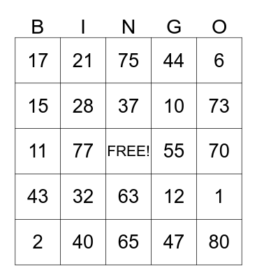 Rockstar Bingo! Bingo Card