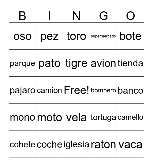 all vocab  Bingo Card