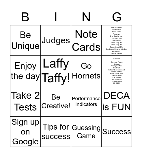 DECA BINGO  Bingo Card