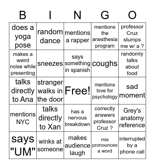 Case study shenanigans  Bingo Card