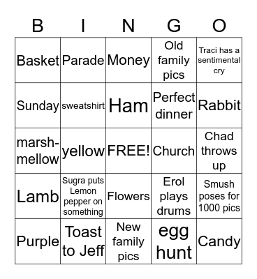 EASTER BINGO Card