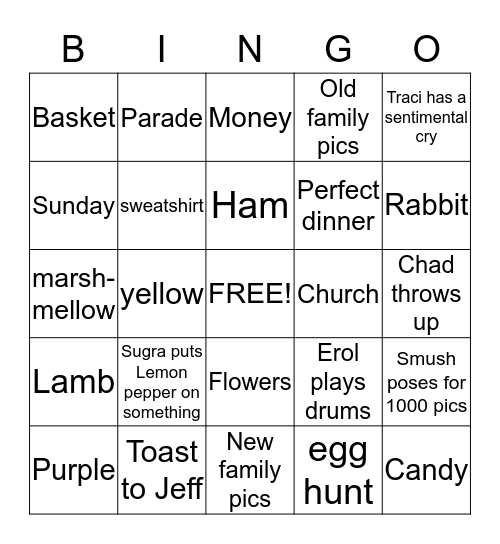 EASTER BINGO Card