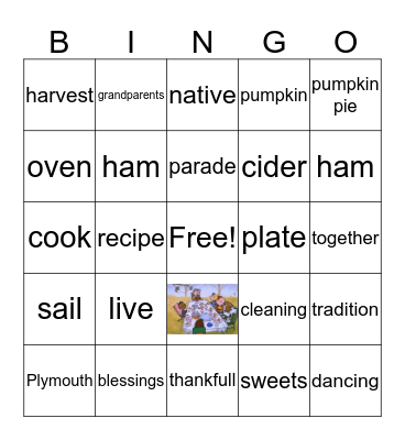 thanksgiving Bingo Card