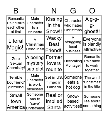 Christmas Movie Bingo Card