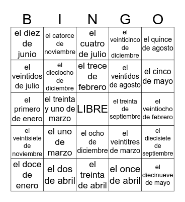 La Fecha Loteria Bingo Card