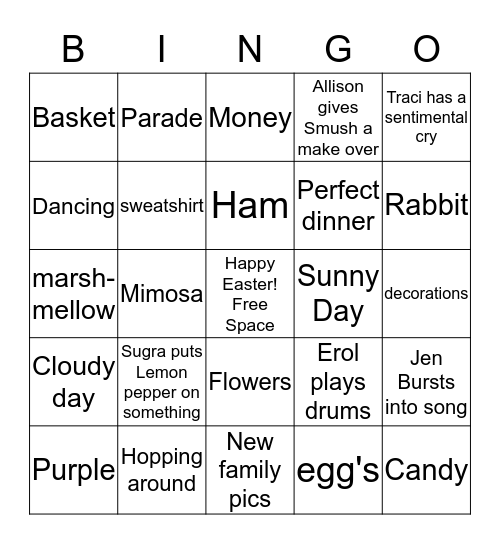EASTER BINGO Card