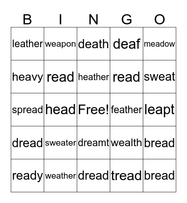 ea as bread Bingo Card
