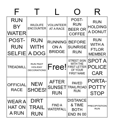 FTLOR #1 Bingo Card