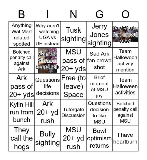 THE BASEMENT BOWL BINGO Card