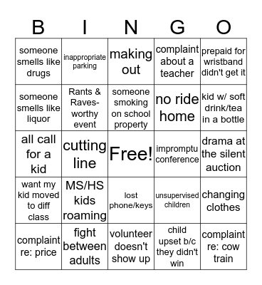 Fall Festival Fun Bingo Card