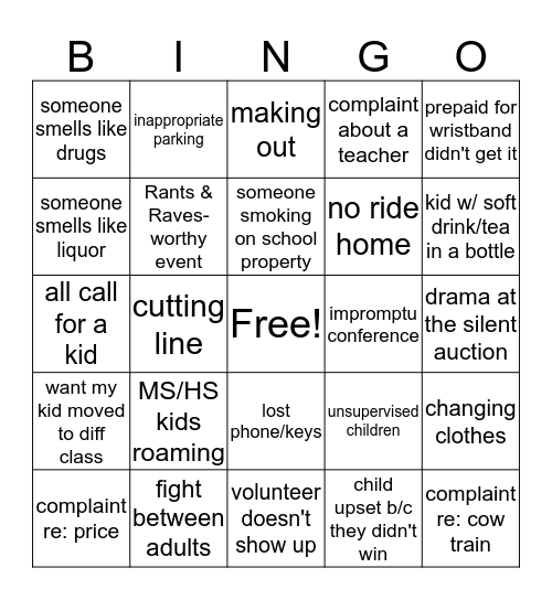 Fall Festival Fun Bingo Card