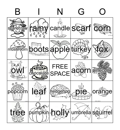 FALL Bingo Card